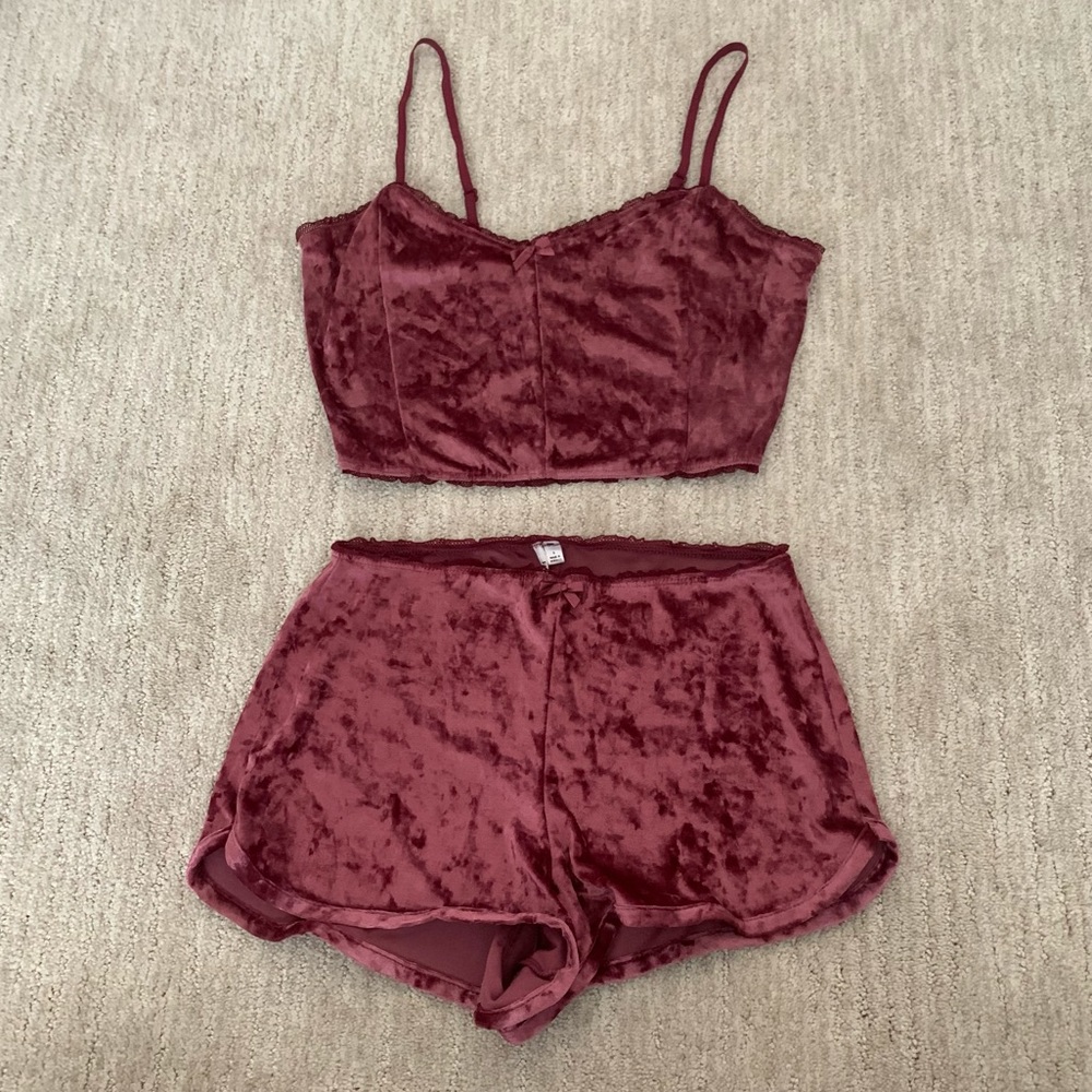 Fashion Nova Velvet Pajama Set